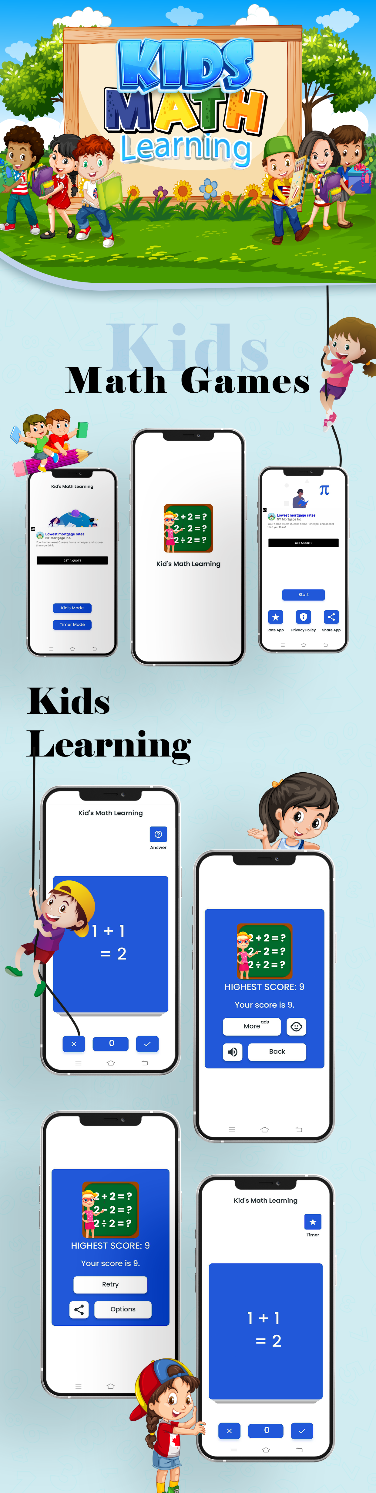 Kids Math's Learning Game | Android | Admob Ads